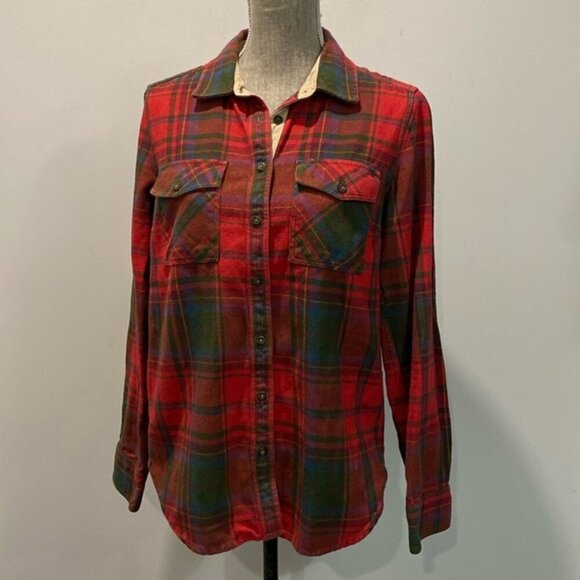 Roots red and green plaid button-down shirt Size Medium - Picture 7 of 16